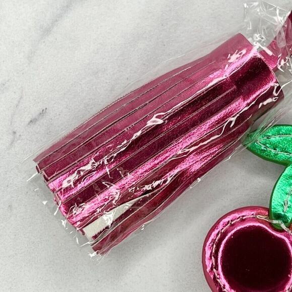 Slant Collections Metallic Cherry Tassel Keychain Keyring - Picture 9 of 12